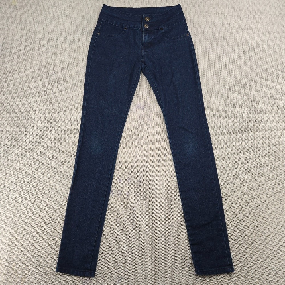 RK7 Brand Jeans Womens Medium 28 Waist Blue Denim Slim Stretch Dark Wash